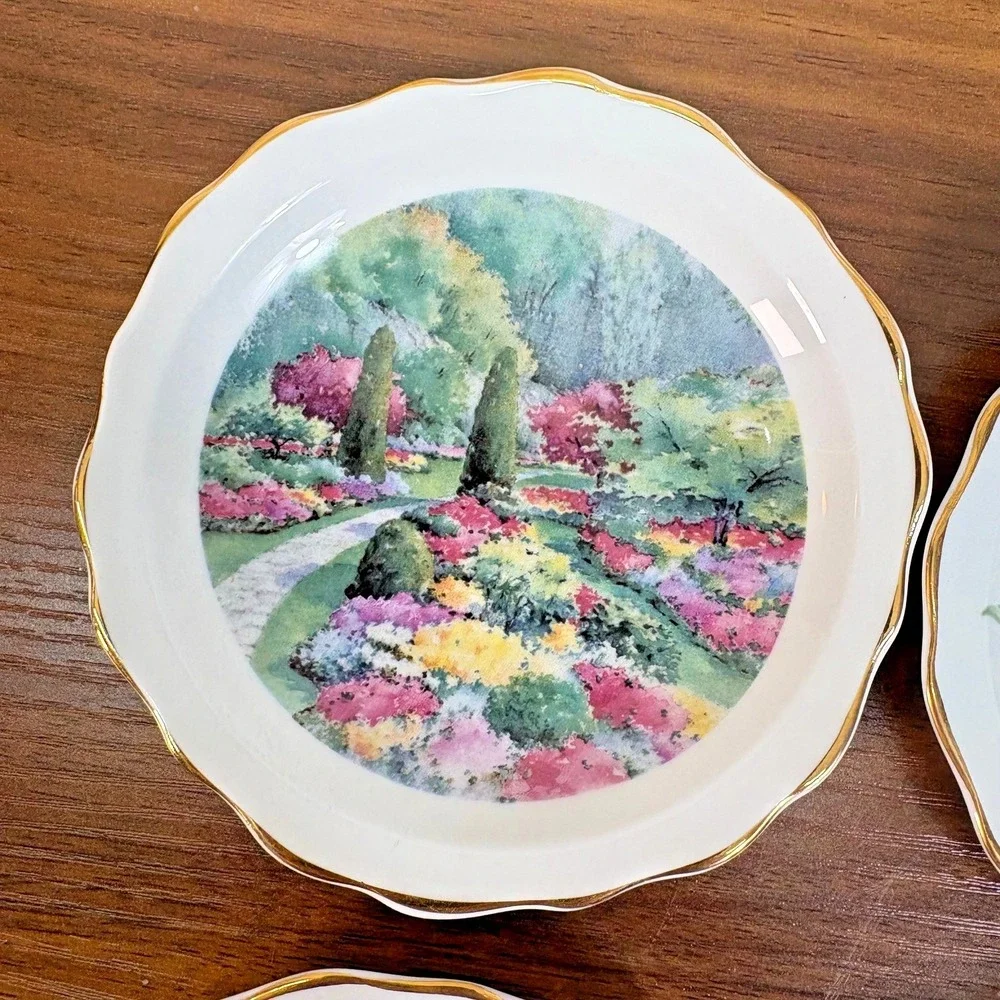 Regency Butchart Gardens Fine Bone China Floral Plates 4.5